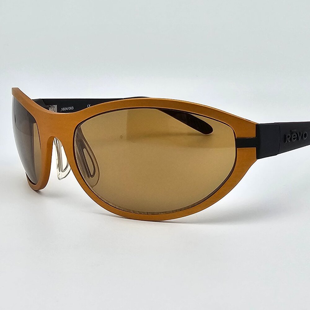 Revo 1804/063 Icon Brushed Copper Black Frame Amber Brown Lens Sunglasses France